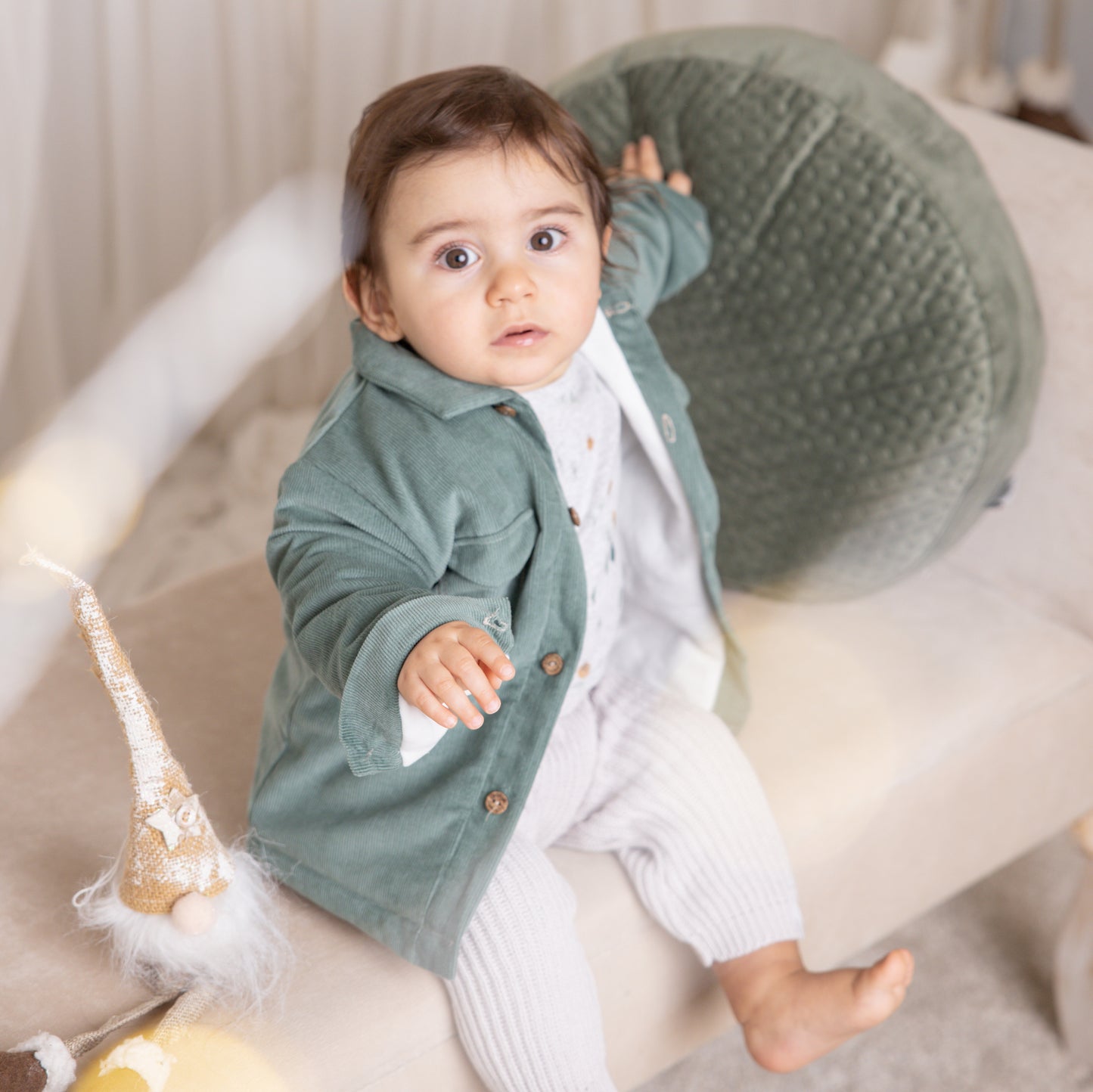 Sobrecamisa acolchoada de bombazina, oversized