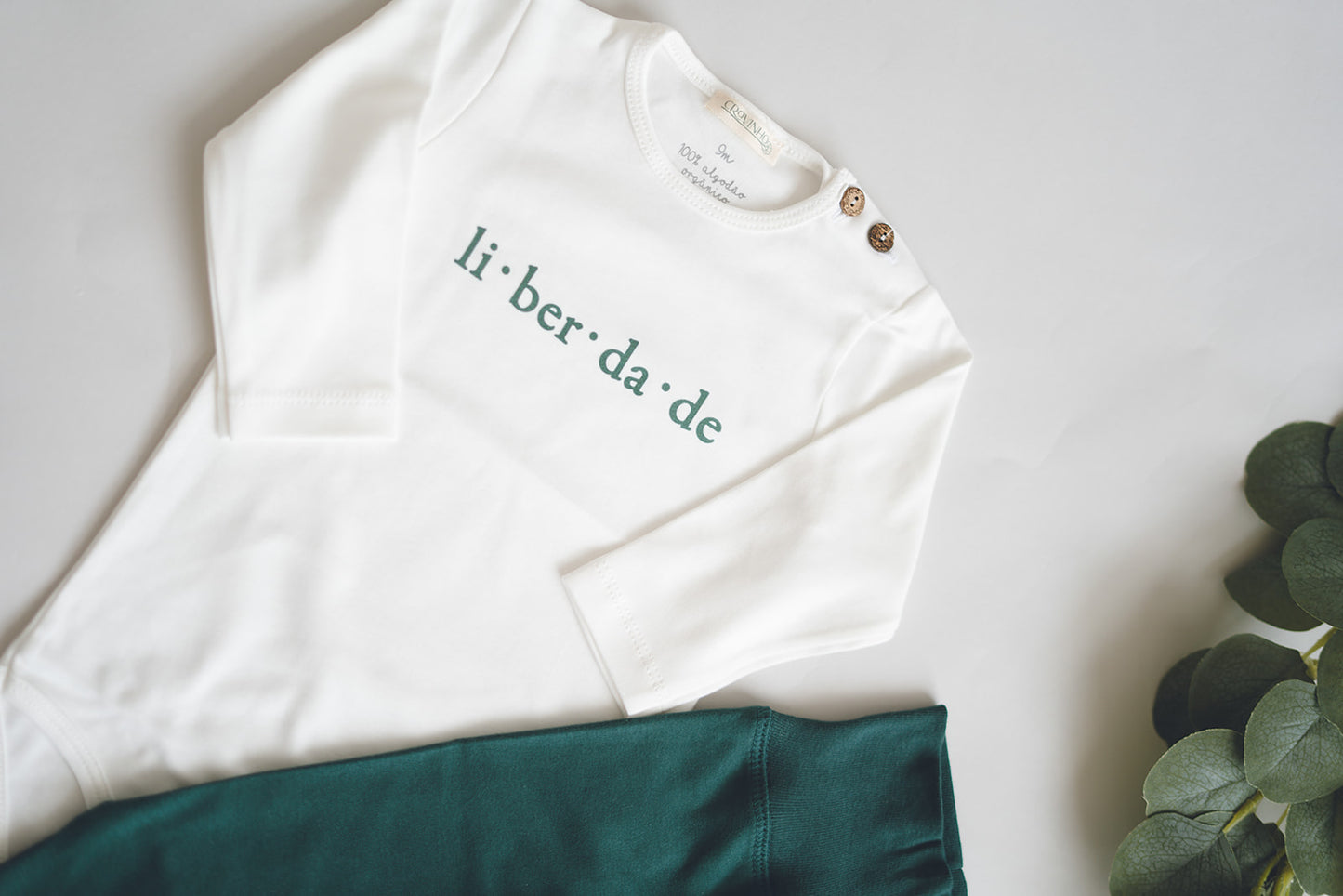 Body "Liberdade", manga comprida, com carda