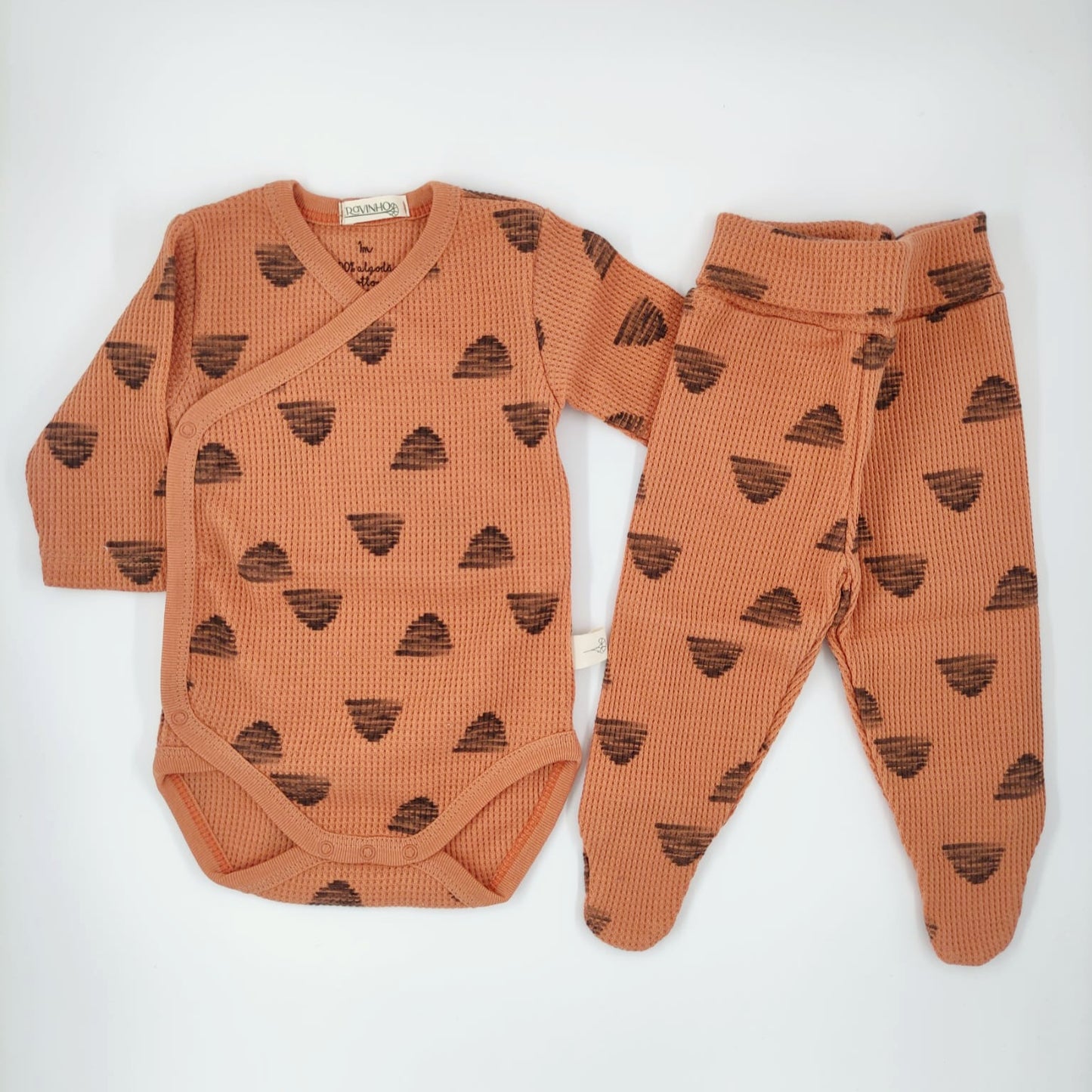 Conjunto estampado: Body Trespasse + Collants recém-nascido