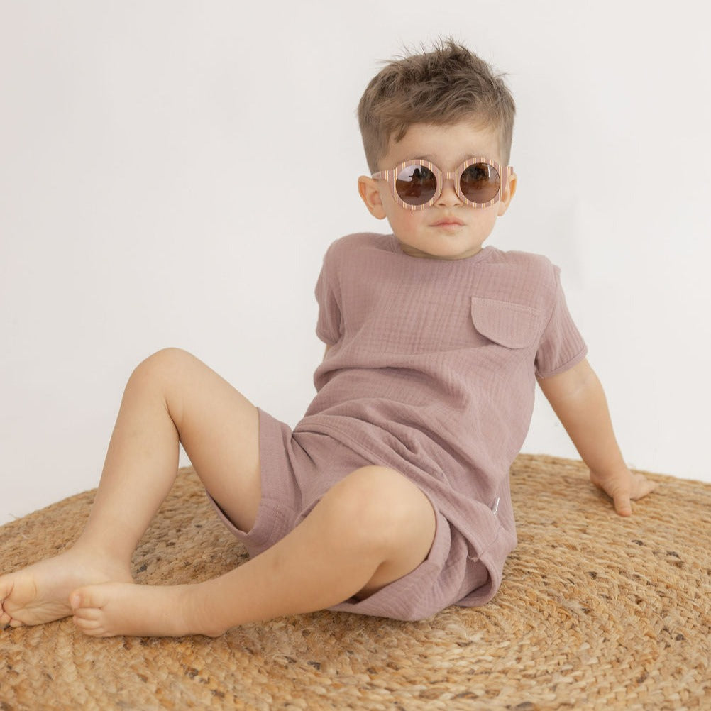 T-shirt manga curta, em musselina