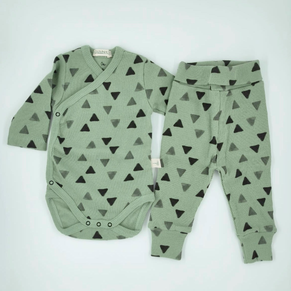 Conjunto Estampado 2 Peças Body trespasse + Calça sem Pé