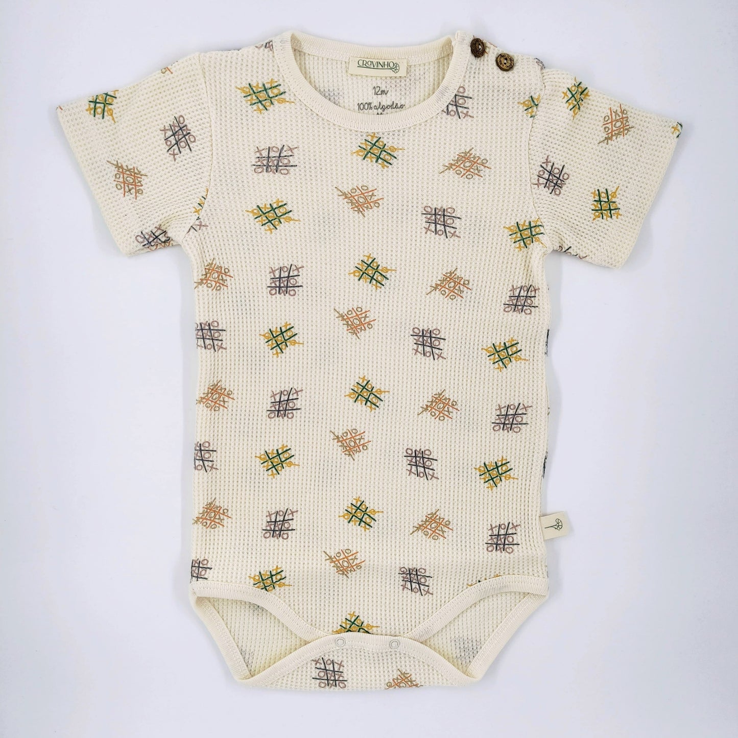 Body estampado, manga curta