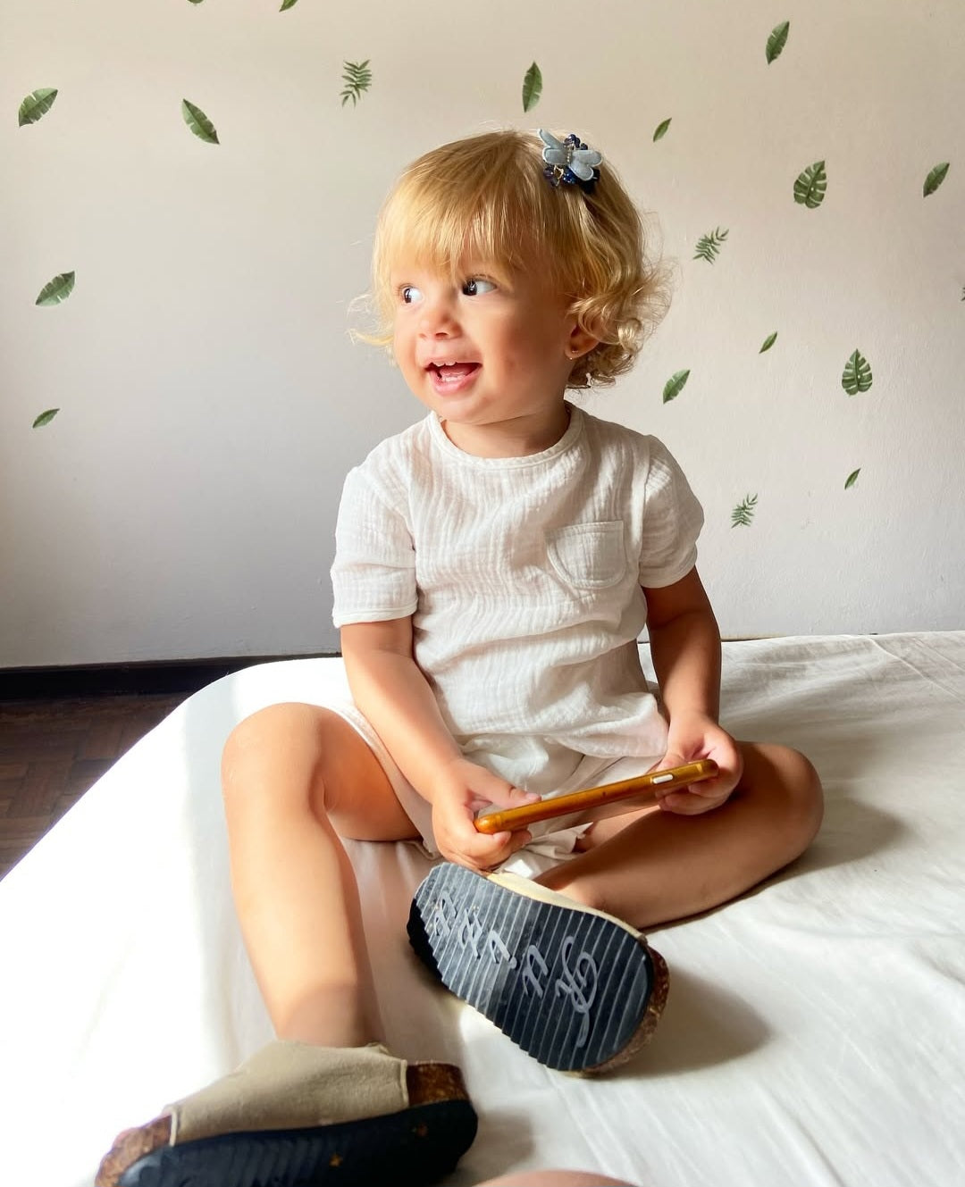 T-shirt manga curta, em musselina