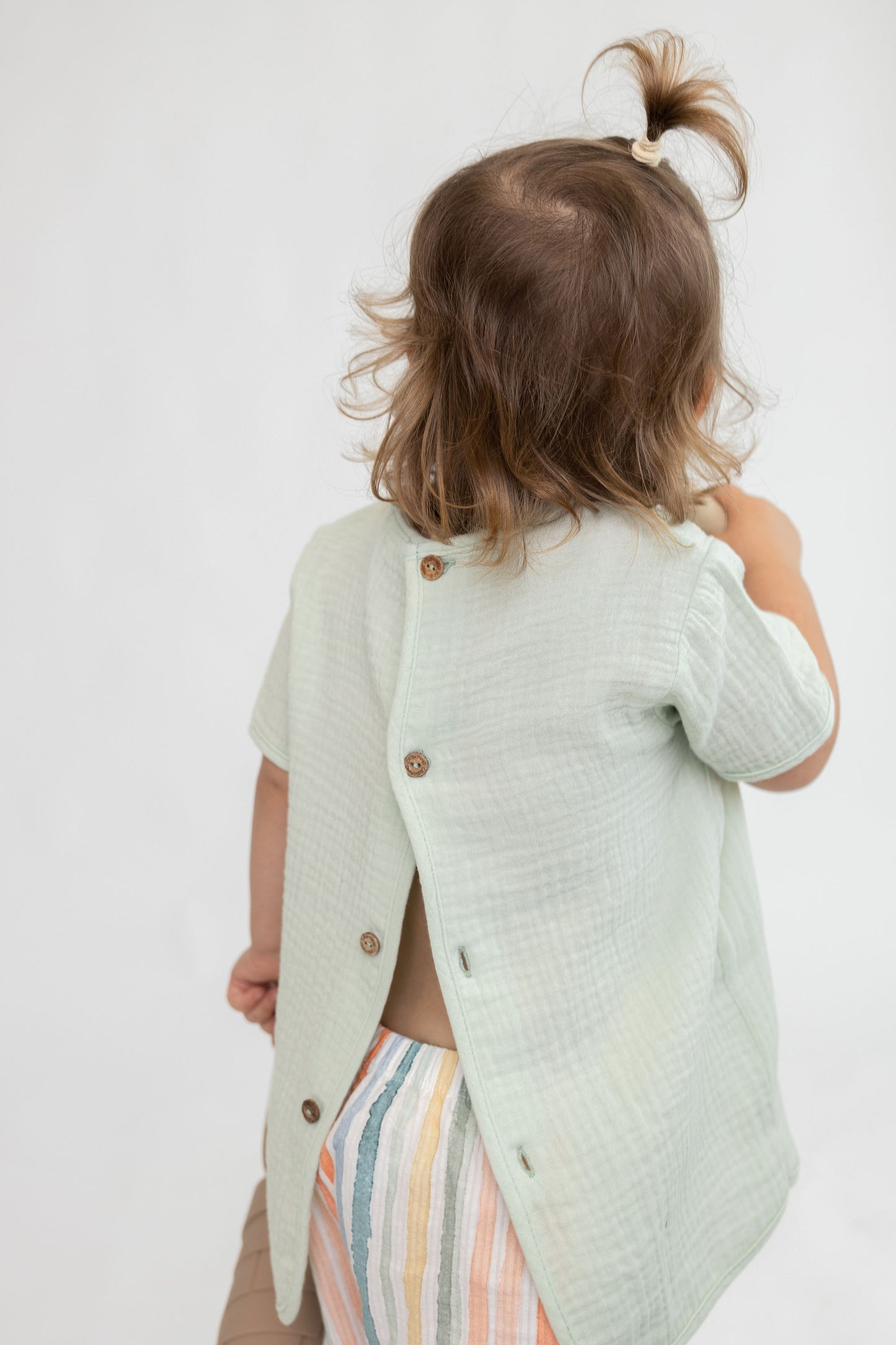 T-shirt manga curta, em musselina