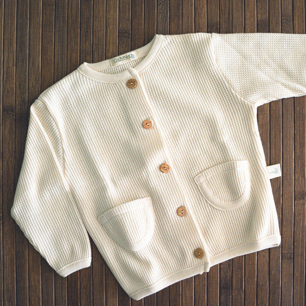 Casaco/cardigan com bolsos