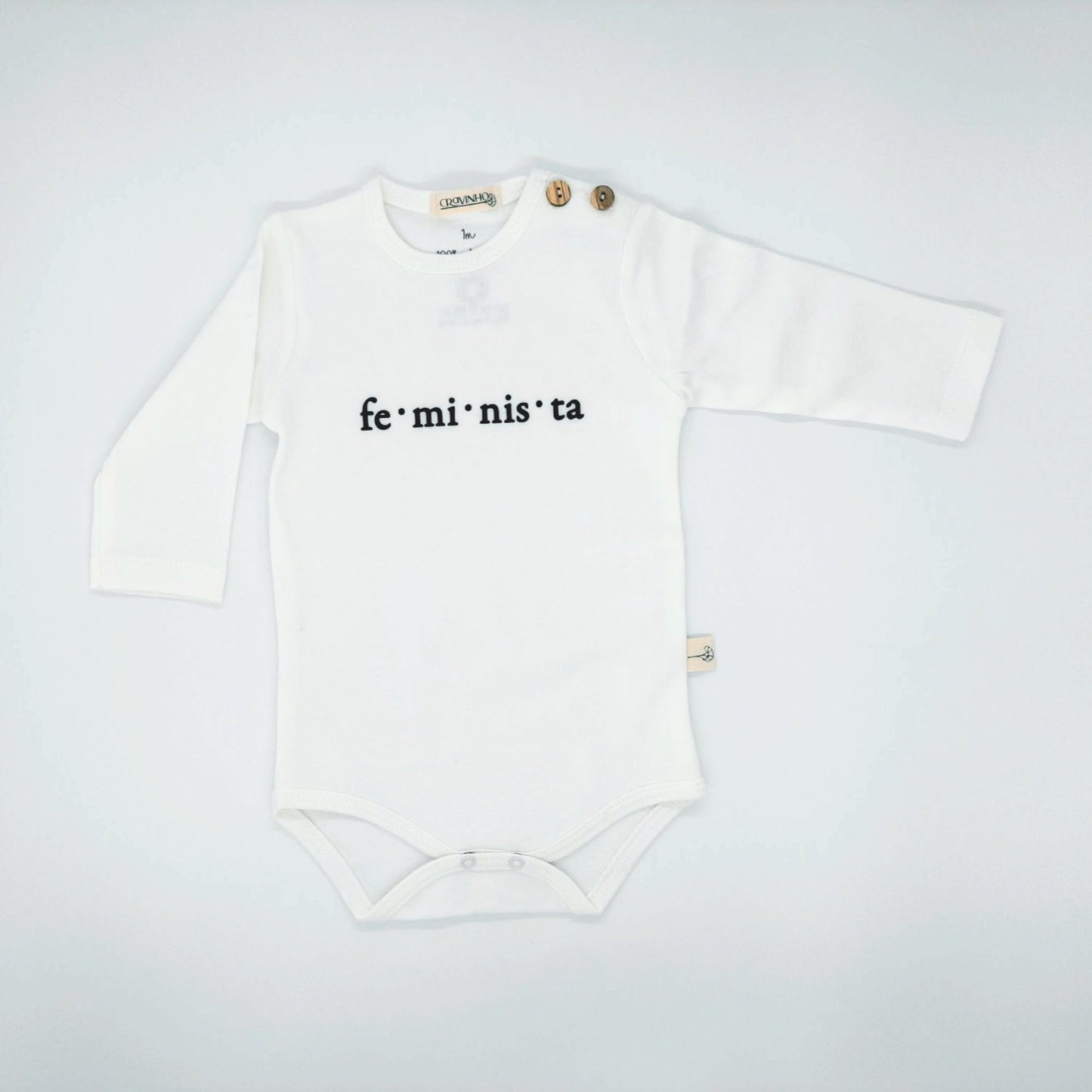 Body "Feminista", manga comprida, sem carda