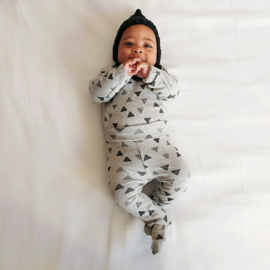 Conjunto Estampado 2 Peças Body trespasse + Calça com Pé