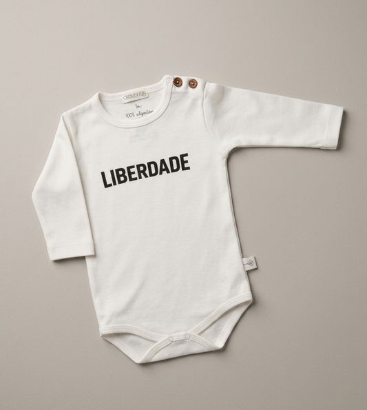 Body "LIBERDADE", manga comprida, sem carda