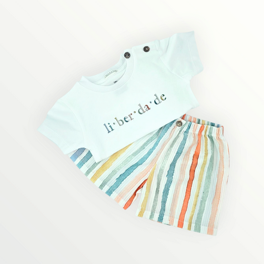 T-shirt "Li.ber.da.de", manga curta