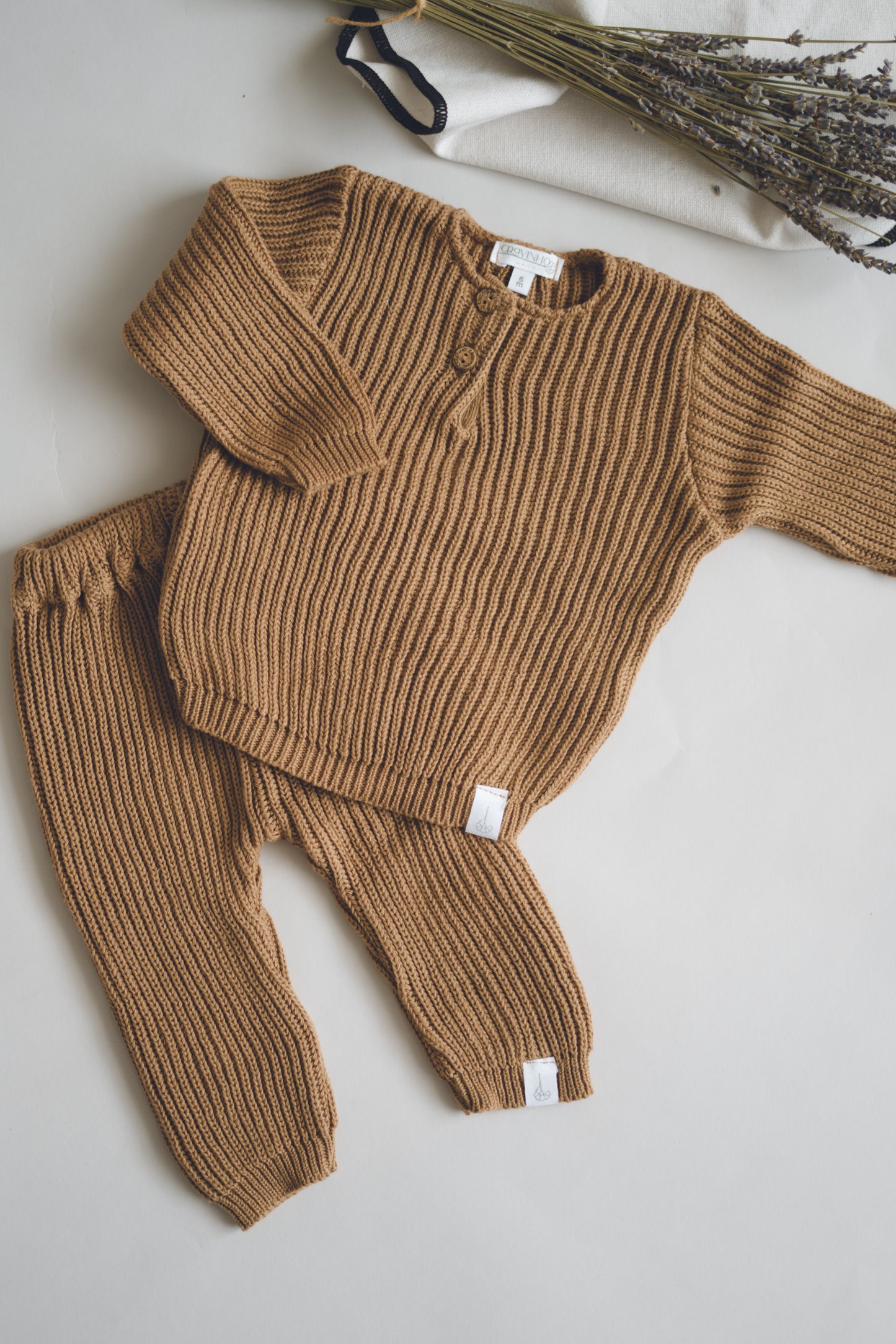 Conjunto tricot, camel