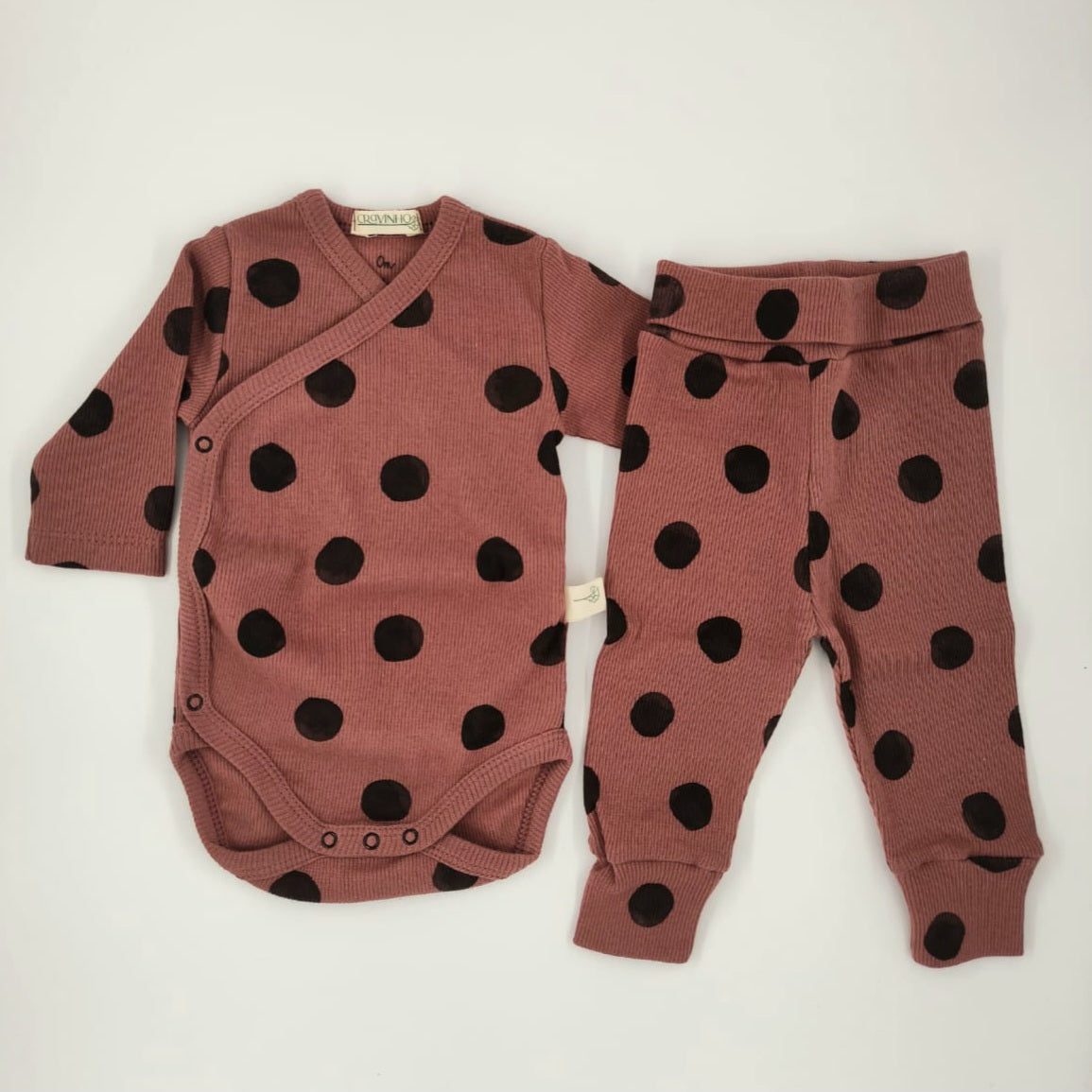 Conjunto estampado: Body Trespasse + Collants recém-nascido
