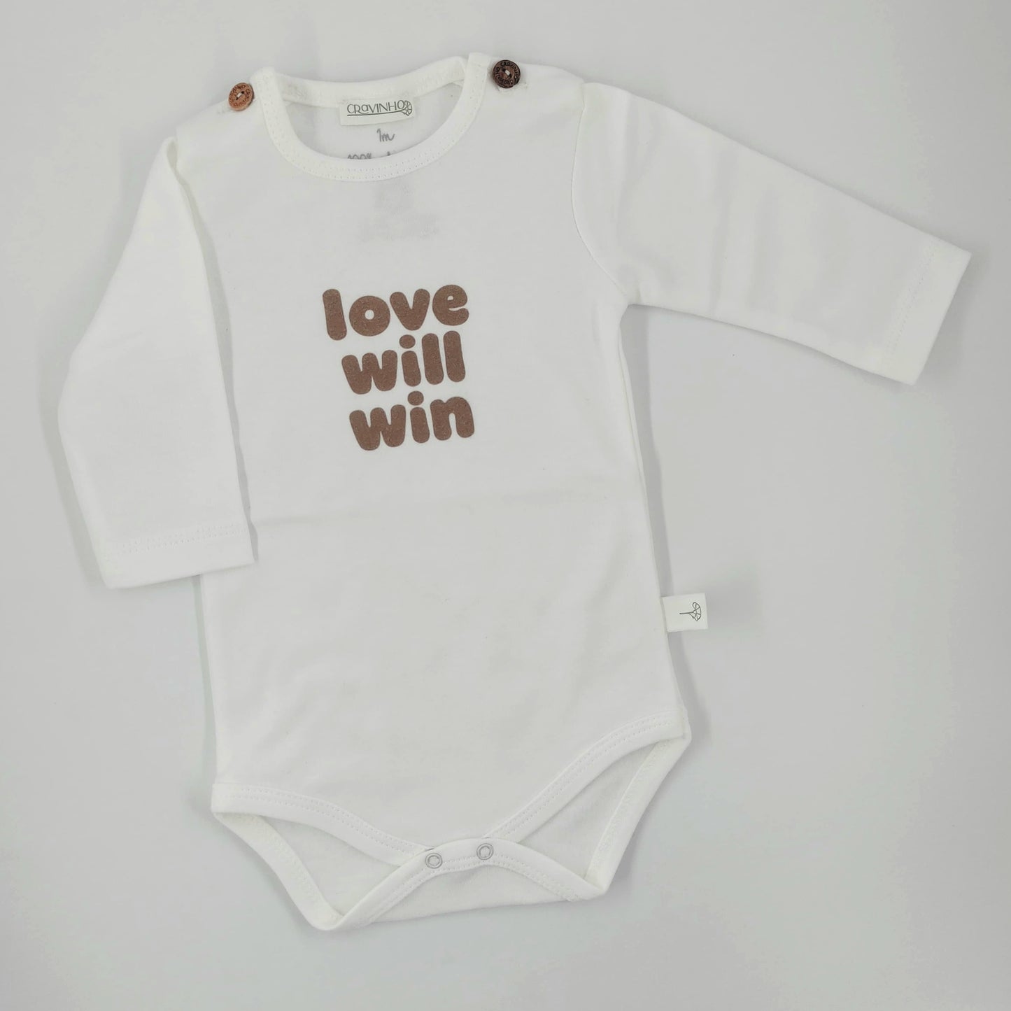 Body "Love will win", manga comprida, com carda