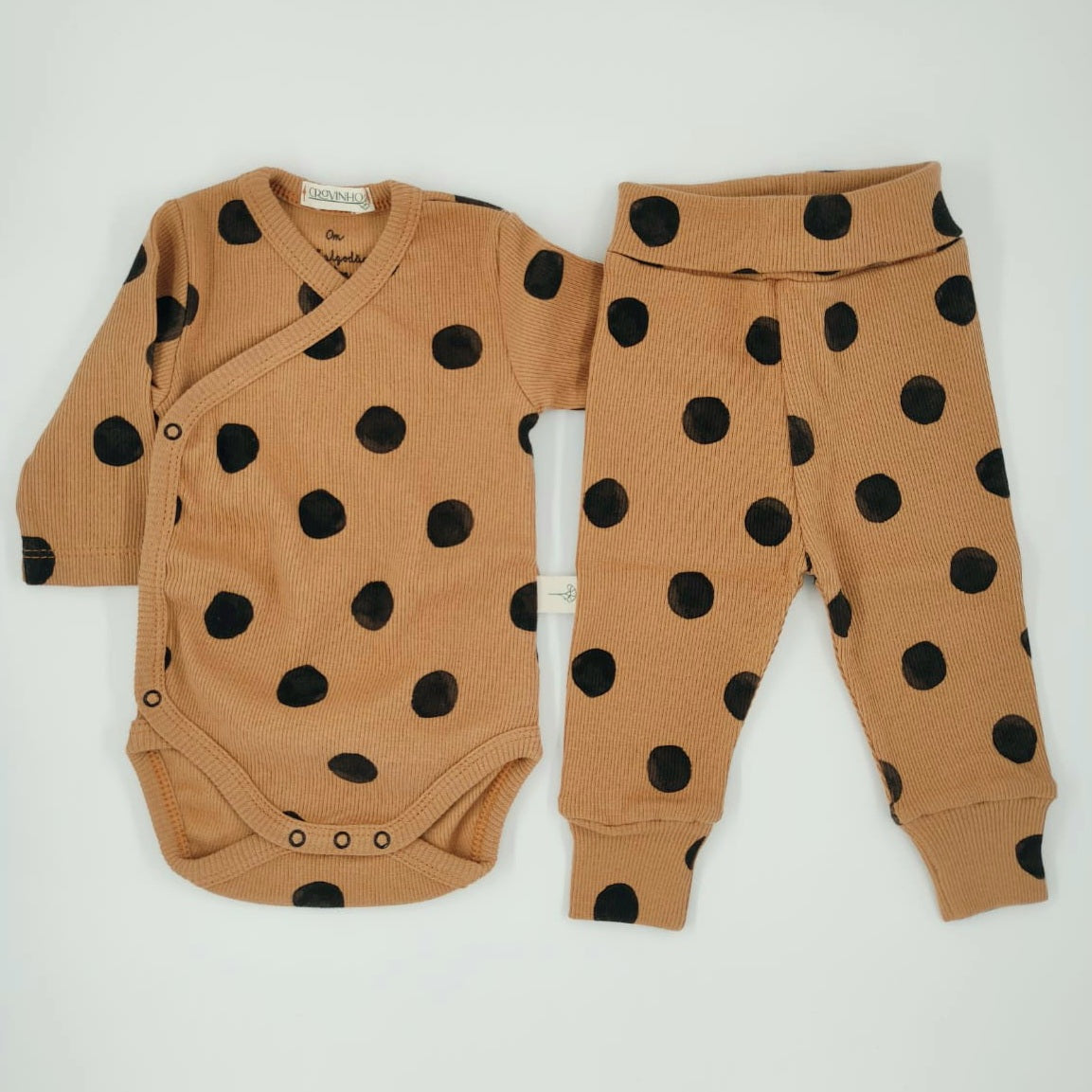 Conjunto estampado: Body Trespasse + Collants recém-nascido