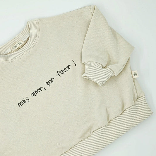 Sweatshirt "Mais amor, por favor!" - adulto