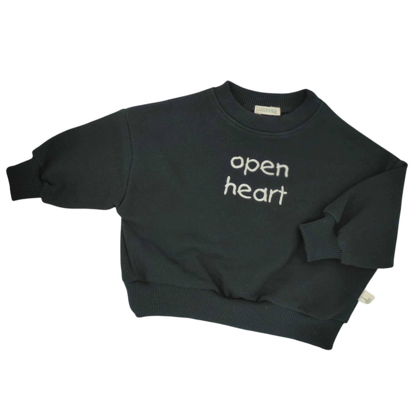 Sweatshirt "Open heart/Open Mind", PRETO