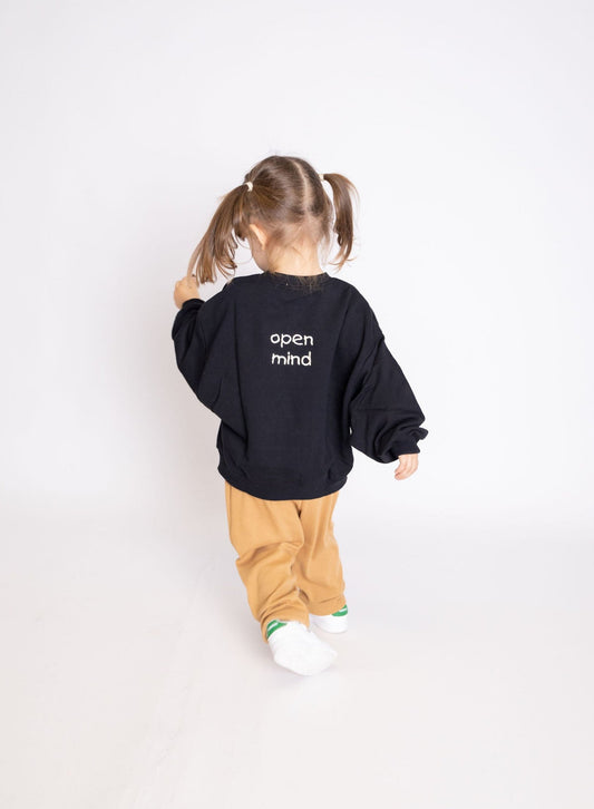 Sweatshirt "Open heart/Open Mind", PRETO